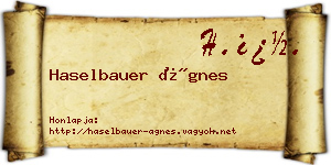 Haselbauer Ágnes névjegykártya