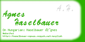agnes haselbauer business card